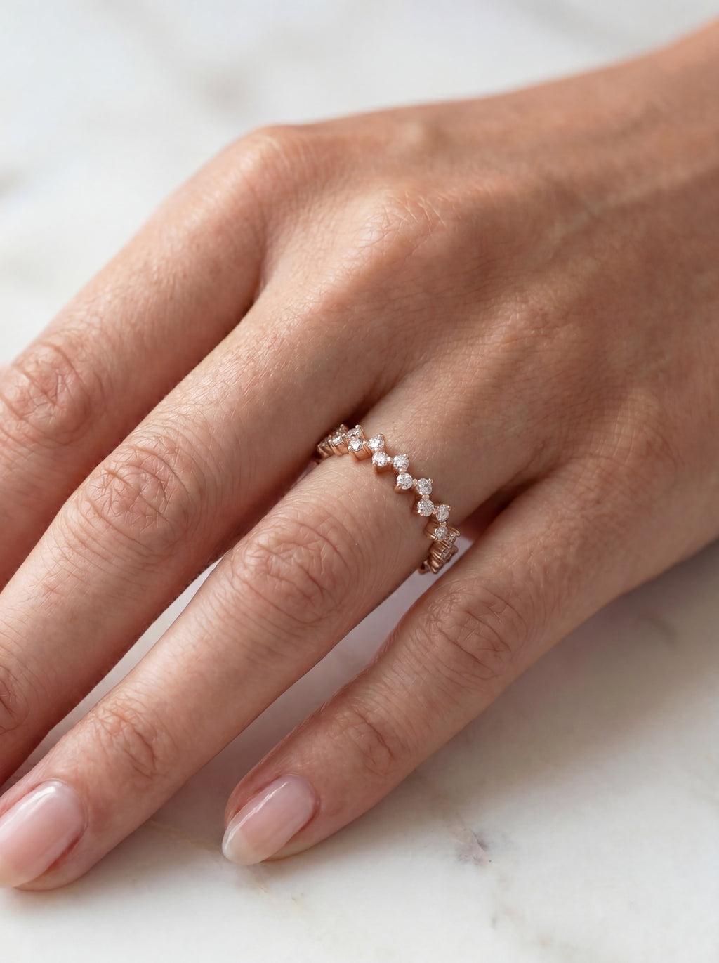 Viridia Diamant-Ring aus Roségold mit funkelnden Akzenten