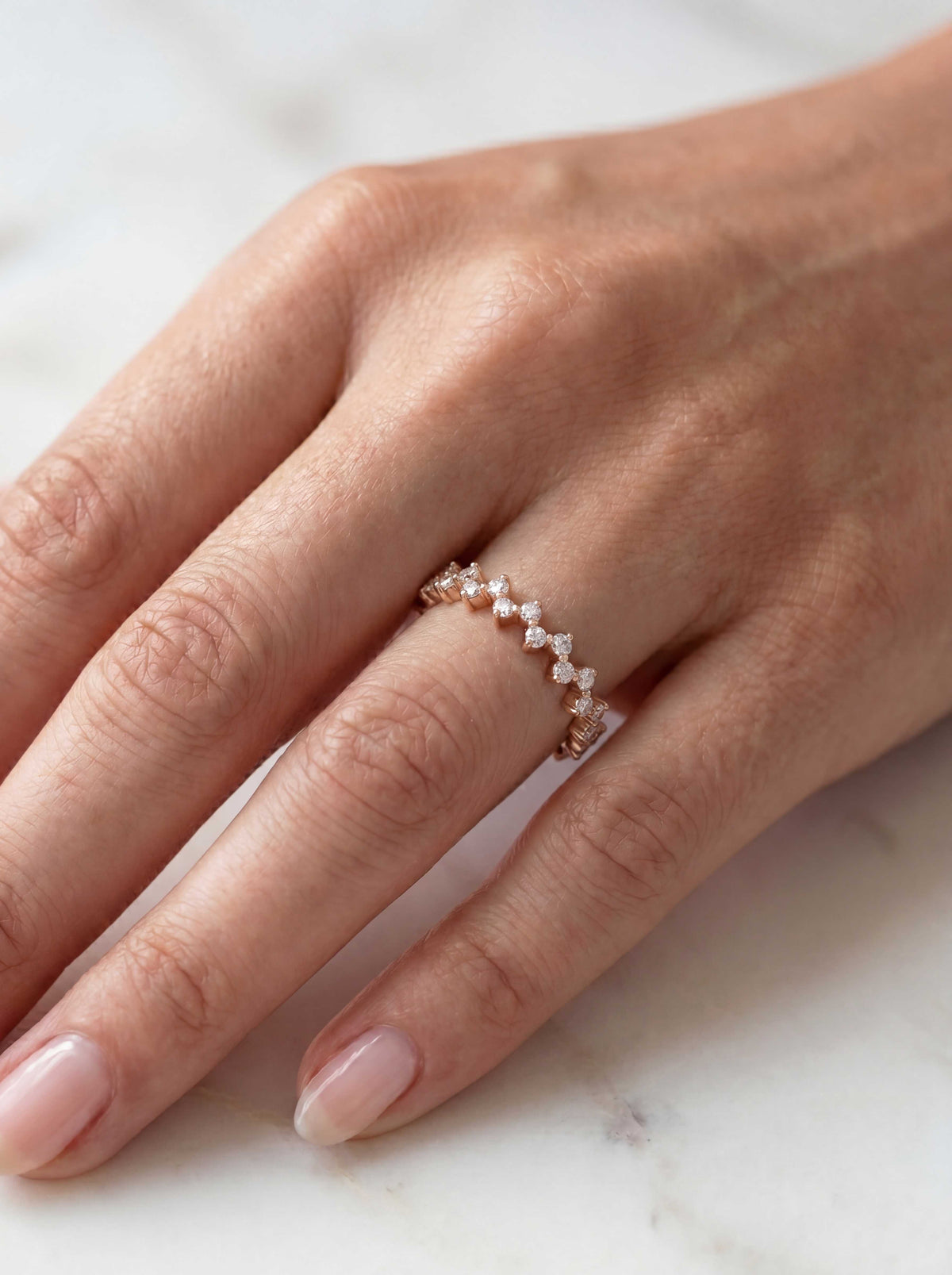 Viridia Diamant-Ring aus Roségold mit funkelnden Akzenten