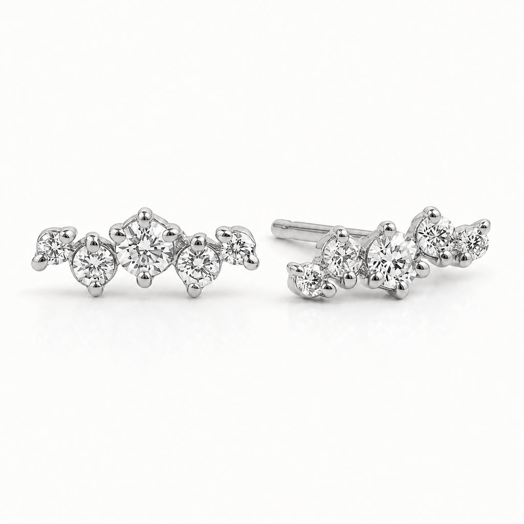 Zaniah Diamant-Ohrstecker aus Weißgold mit elegantem Design