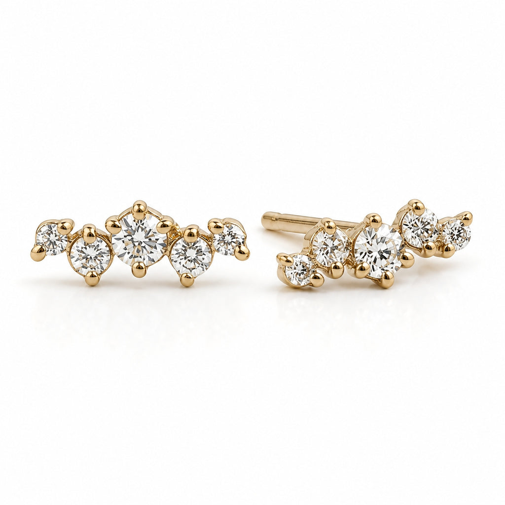 Zaniah Diamant-Ohrstecker aus Gold mit elegantem Design
