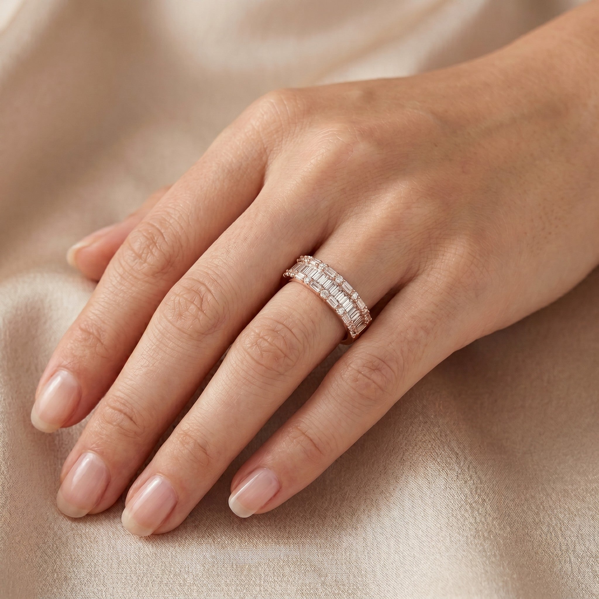 Geist Diamant-Memory-Ring aus Roségold mit elegantem Design