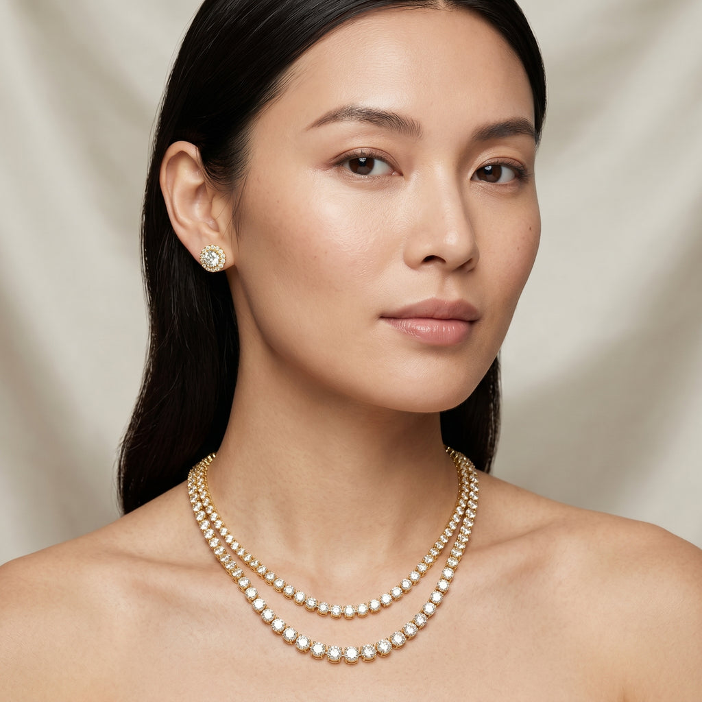 THEIA Schmuckset aus Gelbgold mit Diamanten